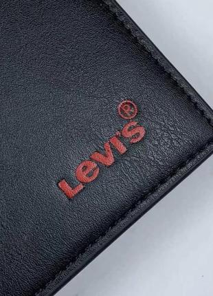 Мужской кошелек levis черный / портмоне / подарок на новый год парню / мужу / брату / папе7 фото