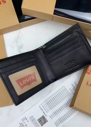 Мужской кошелек levis черный / портмоне / подарок на новый год парню / мужу / брату / папе3 фото