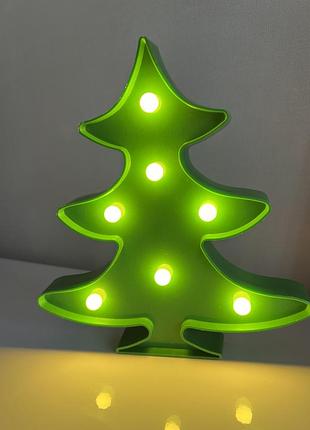Светильник-ночник елка на батарейках