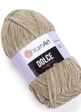 Пряжа yarnart dolce 798 беж ярнарт дольче плюшева