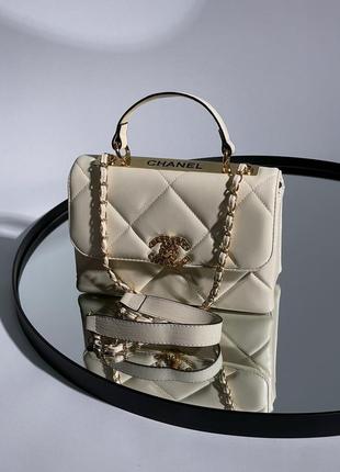 Женская стильная  кремовая сумка с ремнем через плечо🆕 сумка на ручке3 фото