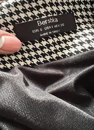 Теплая мини юбка в принт гусиная лапка bershka3 фото