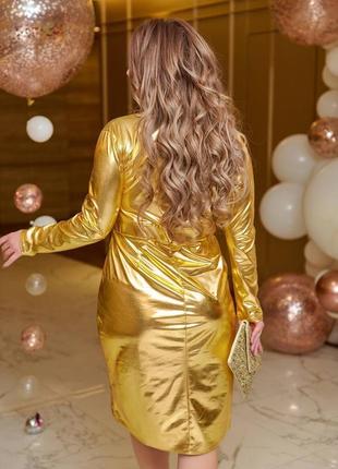 Жіноча сукня коротка батал яскрава срібляста золотиста блискуча святкова новорічна на новий рік корпоратив3 фото