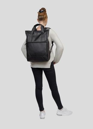 Жіноча сумка-рюкзак sambag shopper чорна6 фото