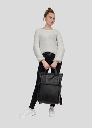 Жіноча сумка-рюкзак sambag shopper чорна2 фото