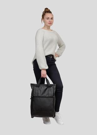 Жіноча сумка-рюкзак sambag shopper чорна4 фото