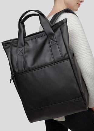 Жіноча сумка-рюкзак sambag shopper чорна9 фото
