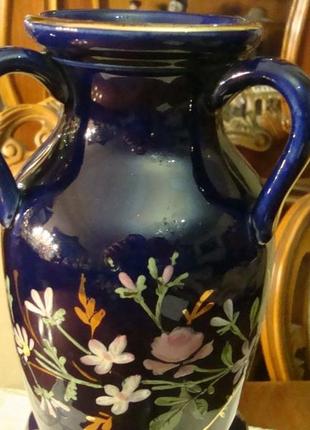 Оригинальная красивая ваза кобальт роспись фарфор германия
