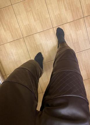 Кожаные брюки зима лосины