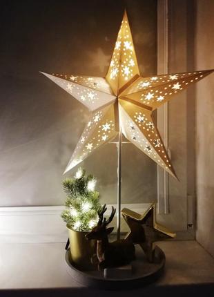 Рождественская звезда с led подсветкой, новогодний декор