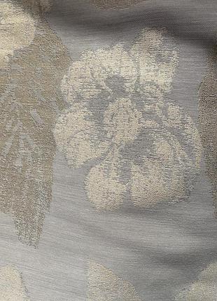 Тканина для штор бежева в сірі квіти
