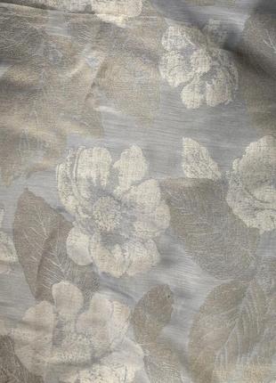 Ткань для штор бежевая в серые цветы6 фото