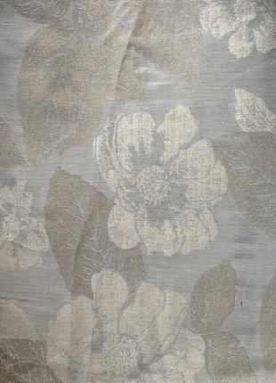 Тканина для штор бежева в сірі квіти