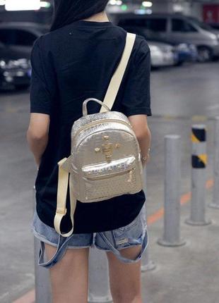 Рюкзак золотой мини10 фото