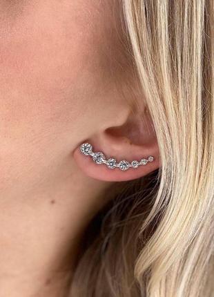 Серебряные серьги с фианитами