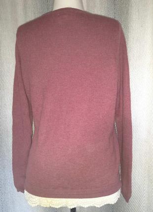 Жіночий вовняної, кашеміровий джемпер, светр, світшот, мереживо вовна нейлон кашемір2 фото