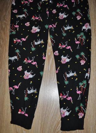 Трикотажная пижама в принт зебры и фламинго6 фото