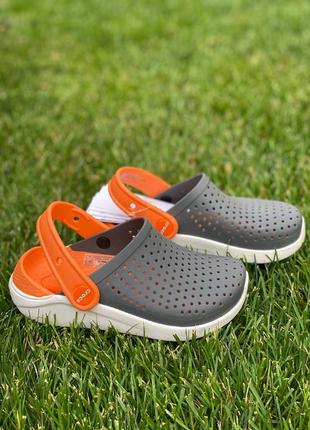 Крокси дитячі crocs literide крокси лайт райд кроксы серые крокси сірі плюс подарунок