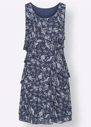 Шикарное эксклюзивное коллекционное платье рюш воланы в цветочки3 фото