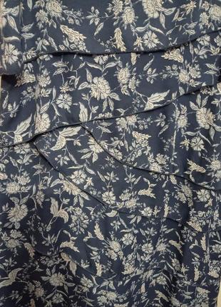 Шикарное эксклюзивное коллекционное платье рюш воланы в цветочки6 фото