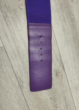 Текстильний ремінець корсет широкий фіолетовий пояс ремінь atmosphere7 фото