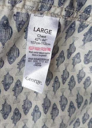 Фирменная английская хлопковая рубашка рубашка george,размер l, 100% хлопок.6 фото