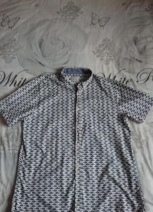 Фирменная английская хлопковая рубашка рубашка george,размер l, 100% хлопок.1 фото