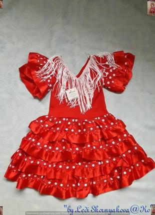 Новое с биркой нарядное платье сочного красного цвета в горошек на девочку 4-5 лет1 фото