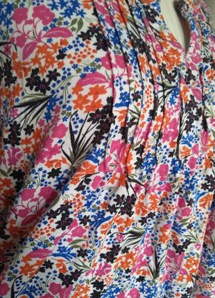 Яскрава блузка коттон/ модал, жіноча блуза, футболка в дрібний квітка. батал, гавайка6 фото