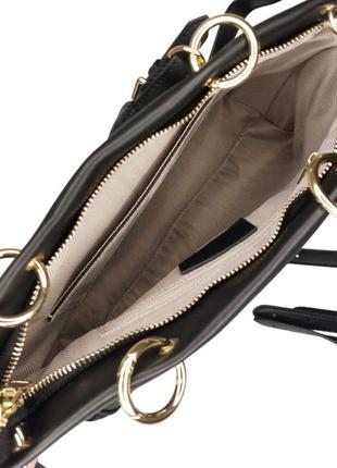 Женская кожаная сумка из натуральной кожи черного цвета3 фото
