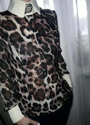 Стильная леопардовая блузка5 фото