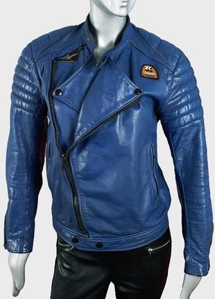 Kershaw leathers вінтажна шкіряна косуха 70-х, синя байкерська мотокуртка (made in england)1 фото