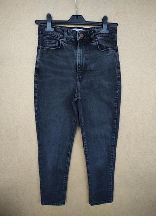 Плотные моделирующие джинсы мом mom попа пуш ап высокая посадка new look10 фото