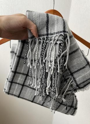 Шерстяной очень теплый серый шарф от h&m5 фото