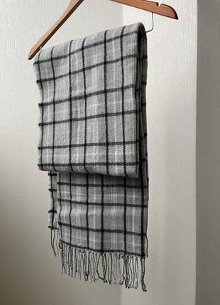 Шерстяной очень теплый серый шарф от h&m3 фото