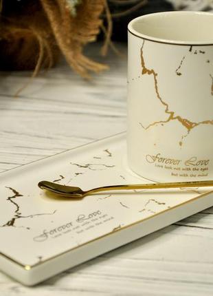 Чашка с блюдцем "forever love", 220 ml