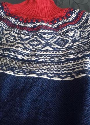 Теплий в'язаний джемпер светр  лопапейса (унісекс)6 фото