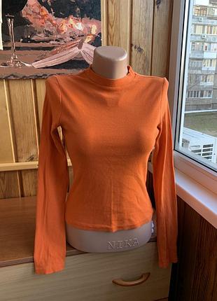 Кофта рубчик гольф гольфик оранжевый водолазка