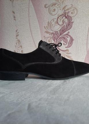 Черные замшевые мужские туфли1 фото