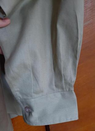 Хлопковая новая мужская рубашка цвет хаки/зелёный/оливковый3 фото
