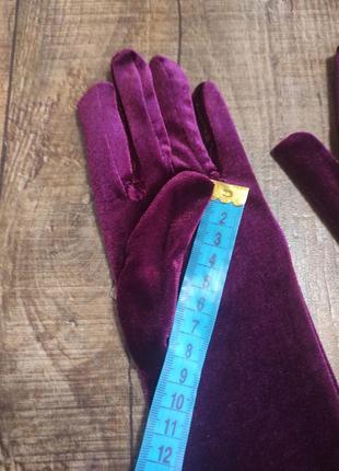 Перчатки длинные бордо выше локтя бархат вельвет эластичные3 фото