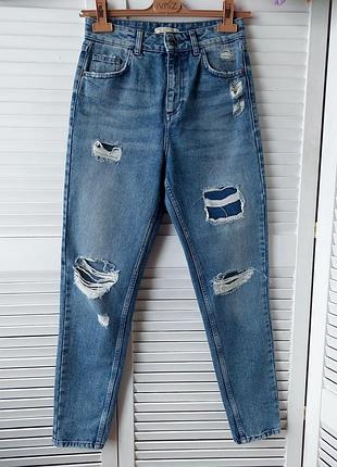 Джинсы мом mom высокая посадка pull&bear