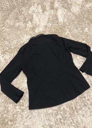 Черная рубашка с мегакрутым воротничком, размер хл-2хл2 фото