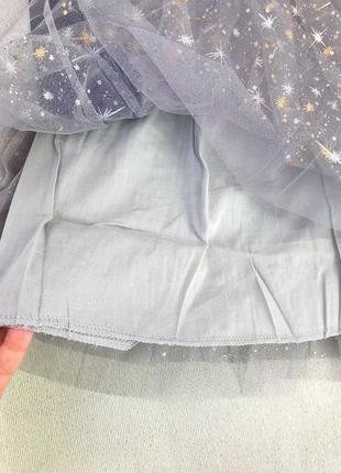 Праздничное платье с единорогом и фатиновой юбкой7 фото