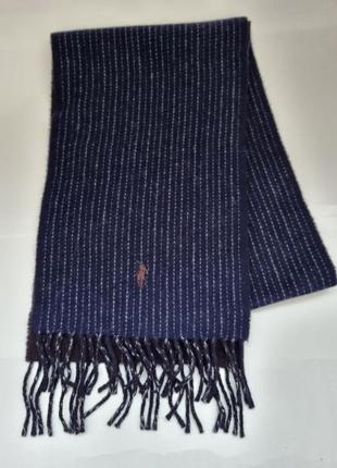 Шарф ralph lauren, шерстяний шарф polo ralph lauren, двохсторонній шарф, брендовий шарф1 фото