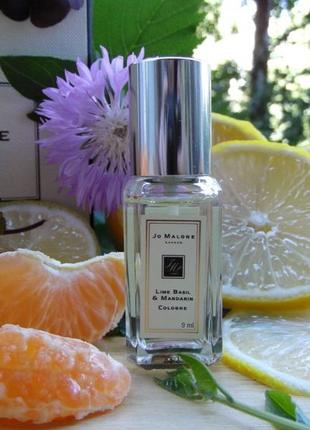 Jo malone lime basil and mandarin💥оригинал миниатюра travel 9 мл spray цена за 1 мл