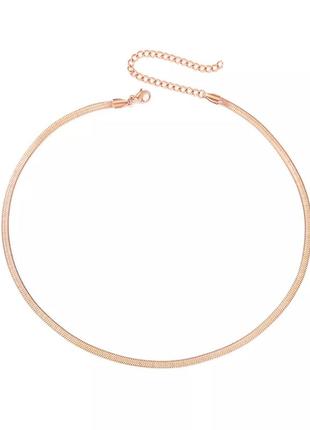 Цепочка змейка розовое золото