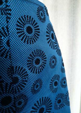 Женская яркая нарядная бирюзовая юбка с напылением clothes control9 фото