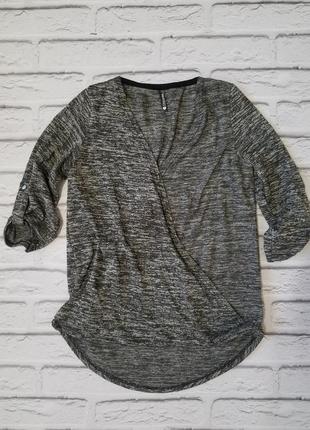 Сіра кофта рукав три чверті, кофта жіноча, чорний гольф жіночий