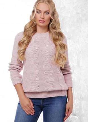 Ексклюзивний светр у великому розмірі пудра 48-54
